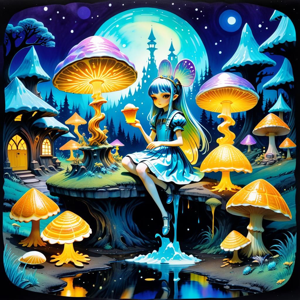 Magical Fairy Village in Papercutting Style