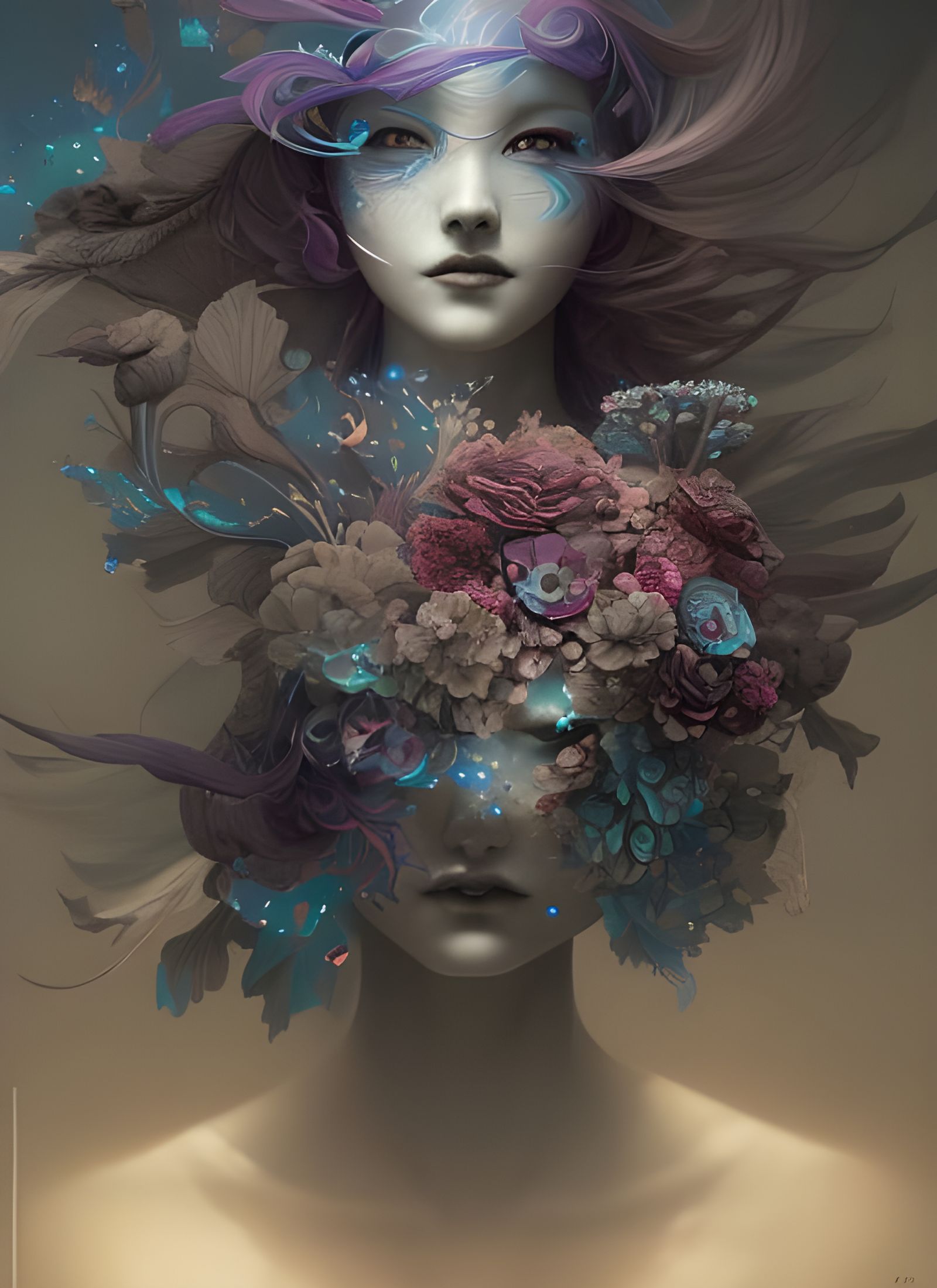 Hyperrealistic Digital Painting of Dreamy Floral Knight