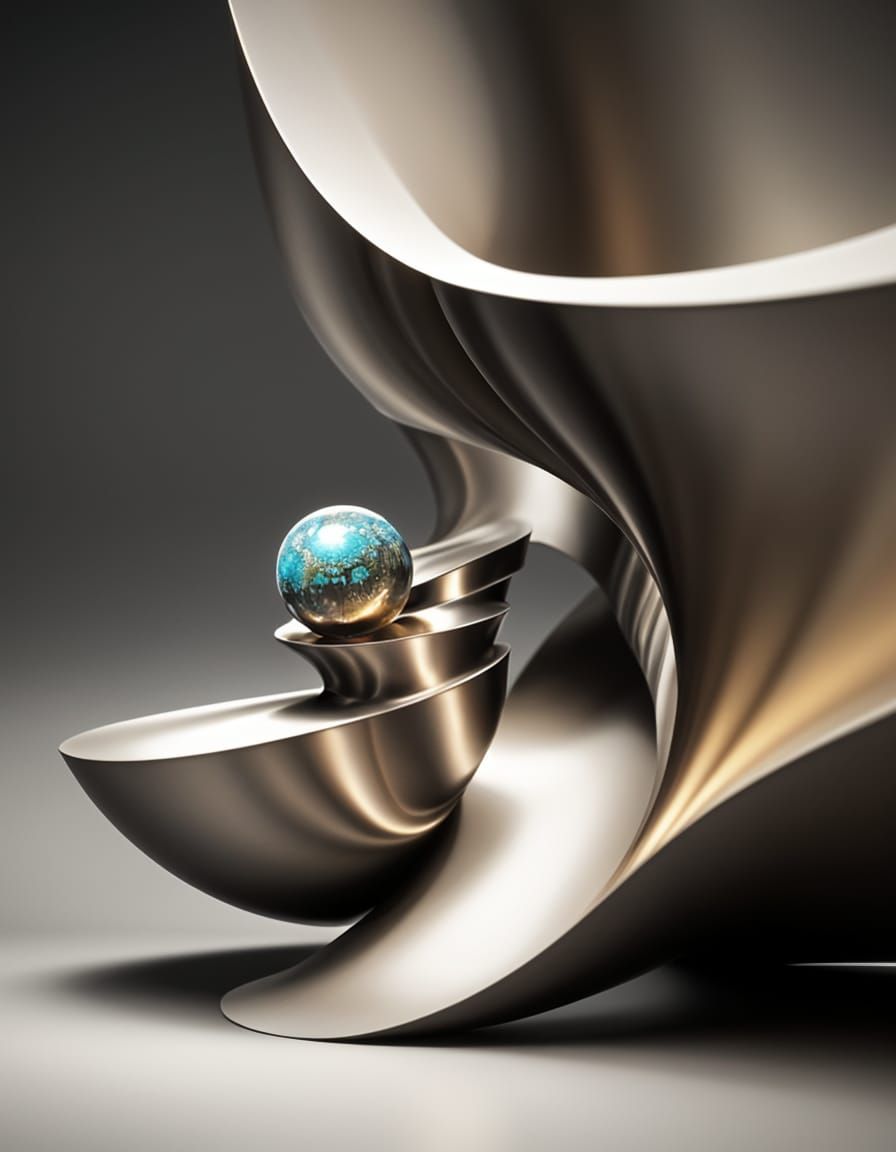 Iridescent Fractal Mandelbulb Sculpture in 3D