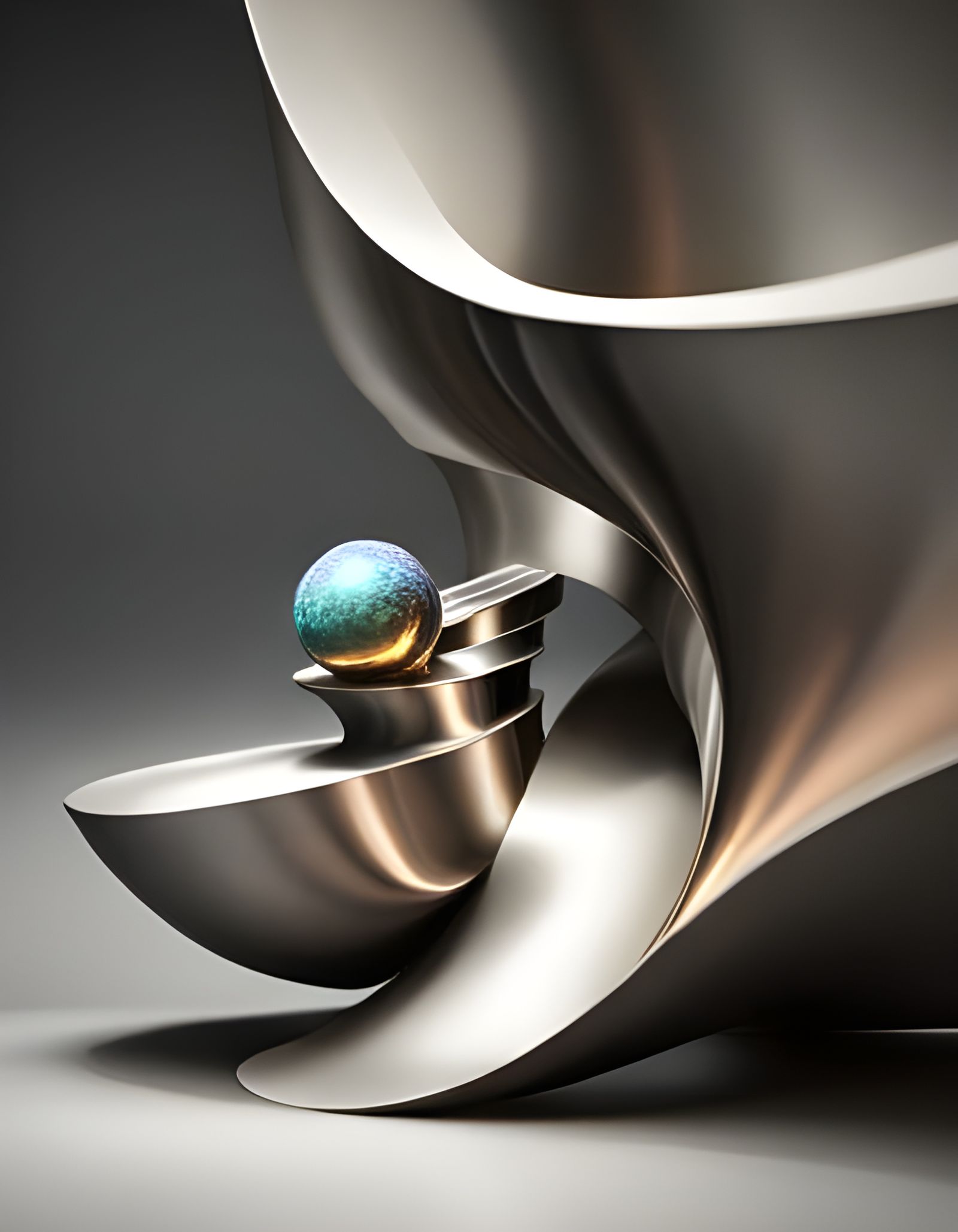 Iridescent Nova Fractals in 3D Sculpture