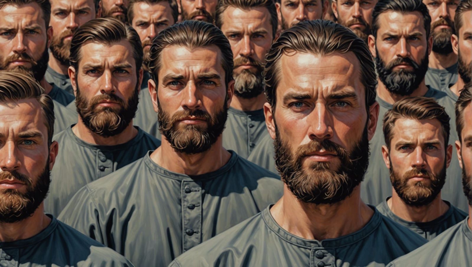 Hyper-Realistic Priests Brigade: Cinematic Film Still