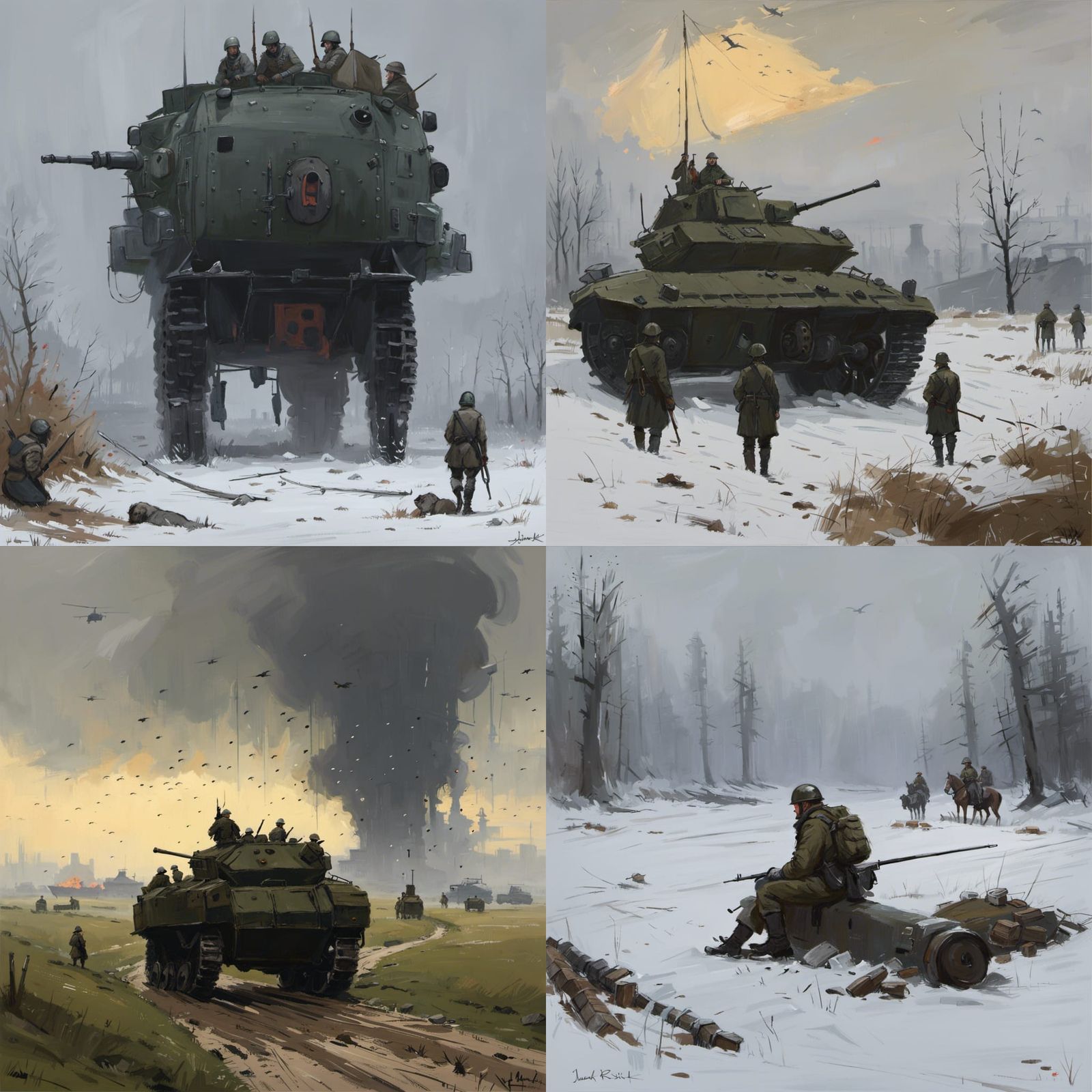 Sadness of War: Evocative Historical Painting