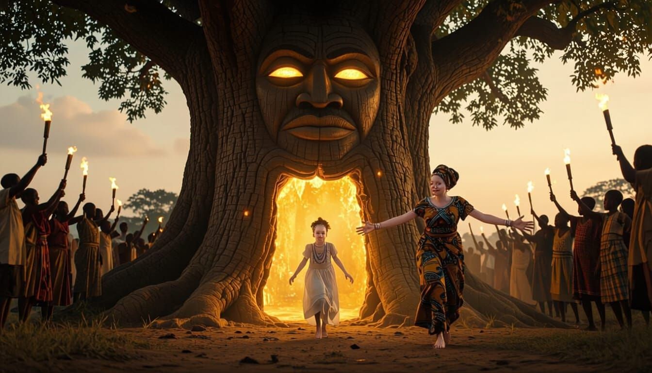 Magical Tree Bark Opens Revealing Joyful Reunion