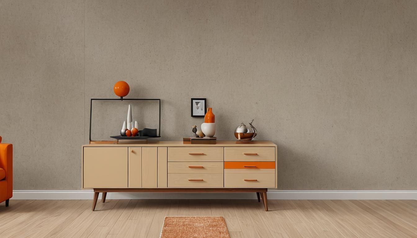 Hyperrealistic Colorful 70s Style Cabinet