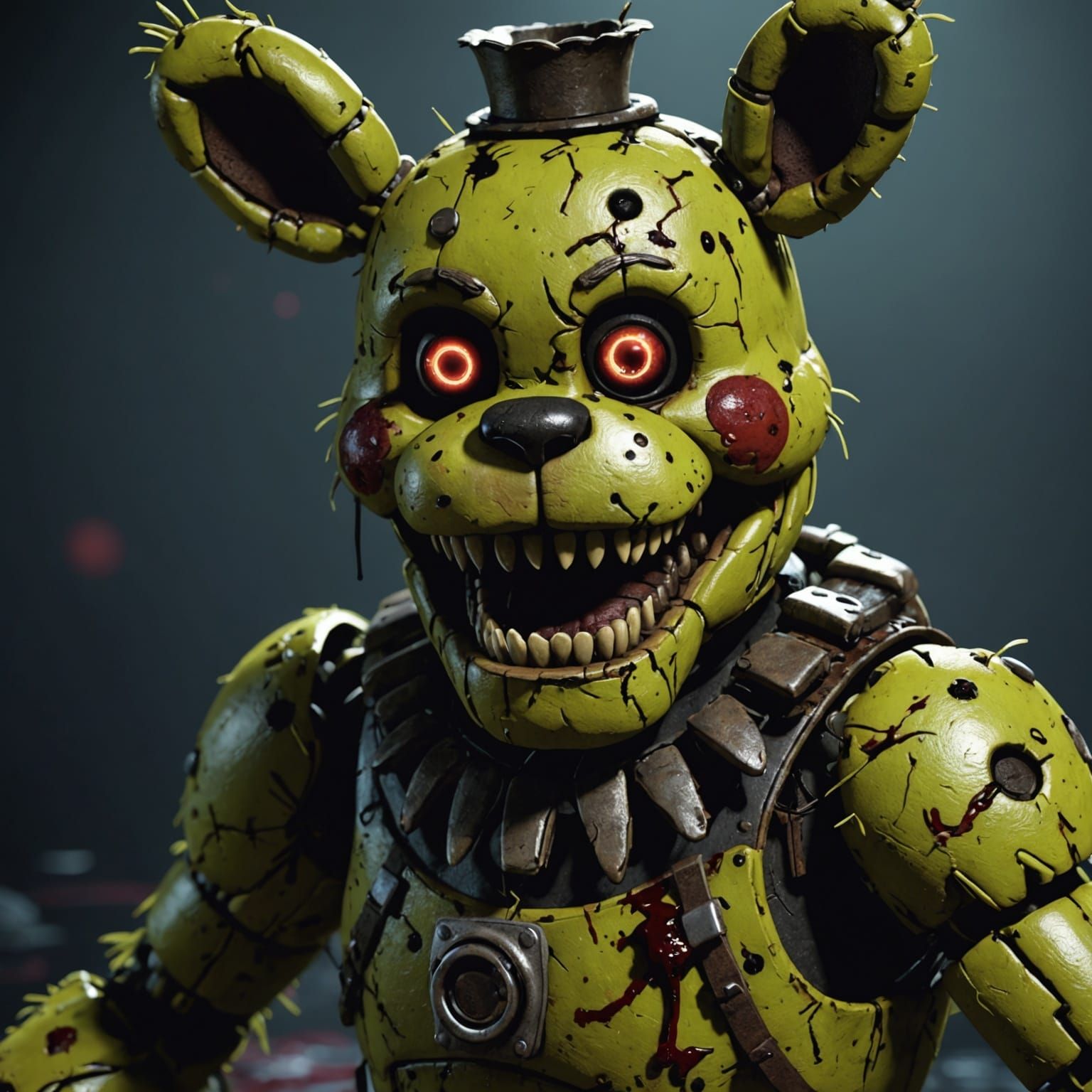 Springtrap Hug in 3D Cinematic Style