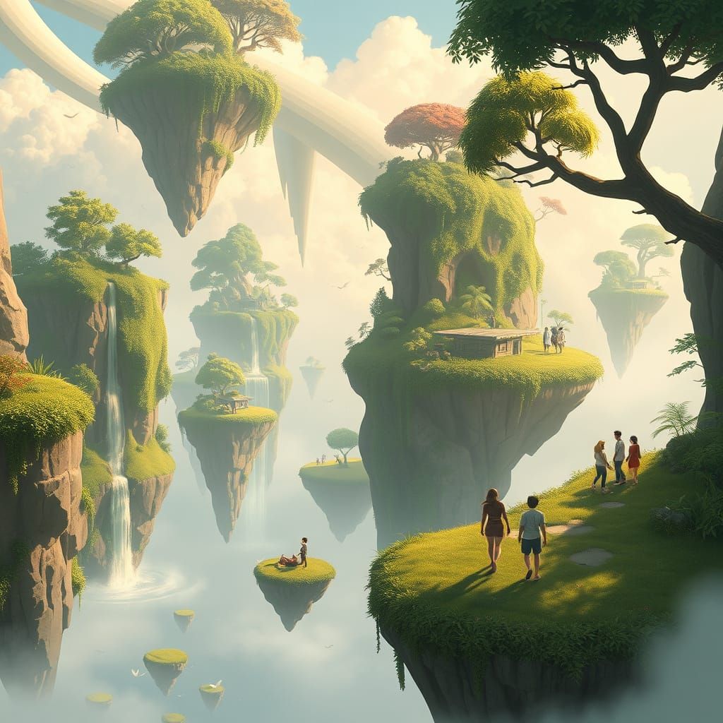 Floating Islands Inspired by Studio Ghibli