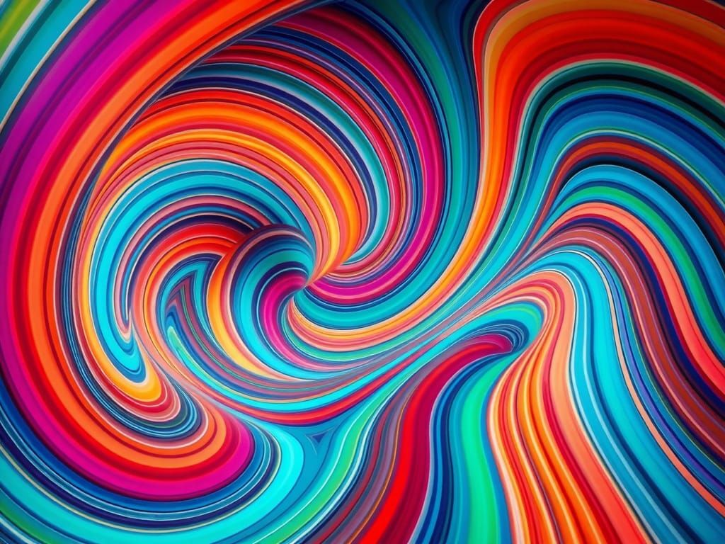 Hyper-Realistic Fantasy Realm of Swirling Stripes