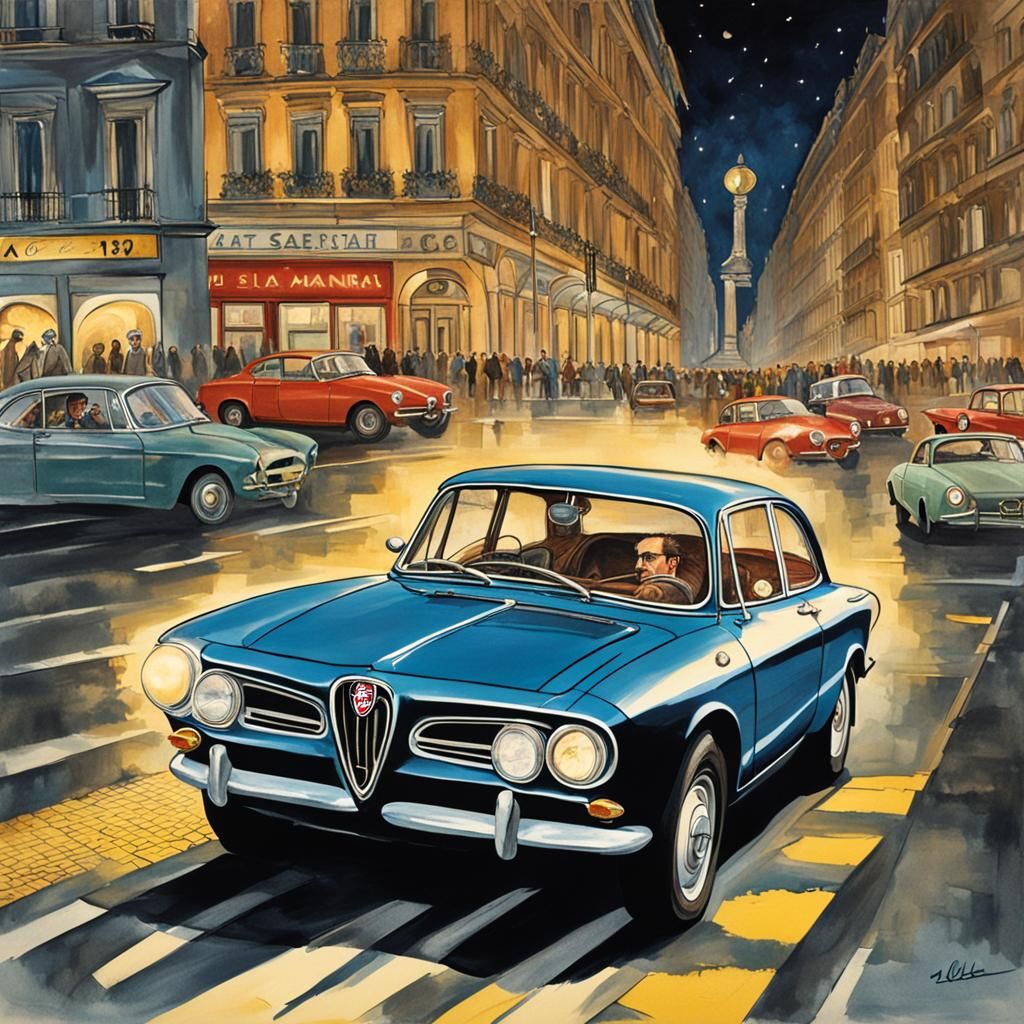 Alfa Romeo in Milan: Graphic Novel Style