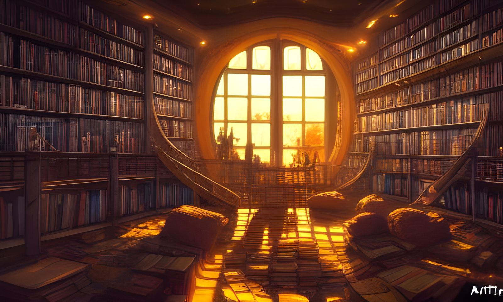 Honeypunk Library: Golden Light Concept Art