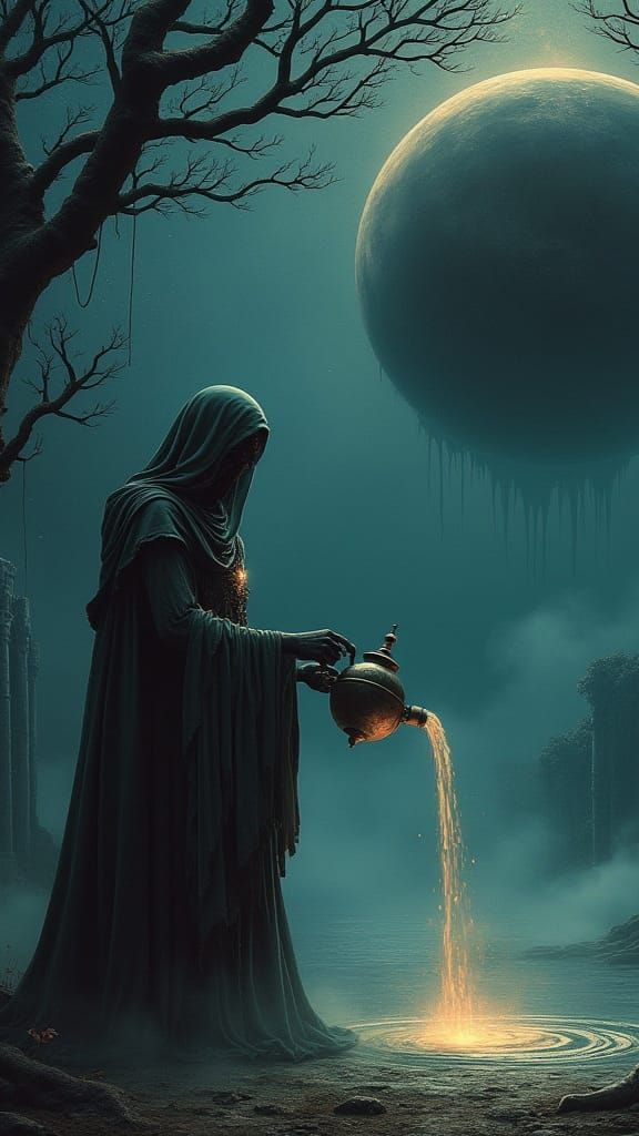 Mystic Dark Image with Pluto and Aquarius