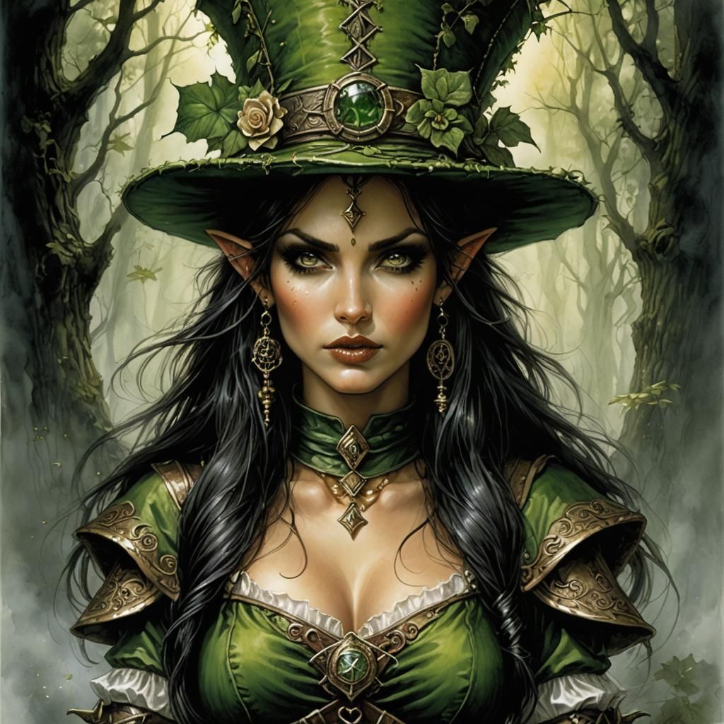 Female Leprechaun in Dark Fantasy Style