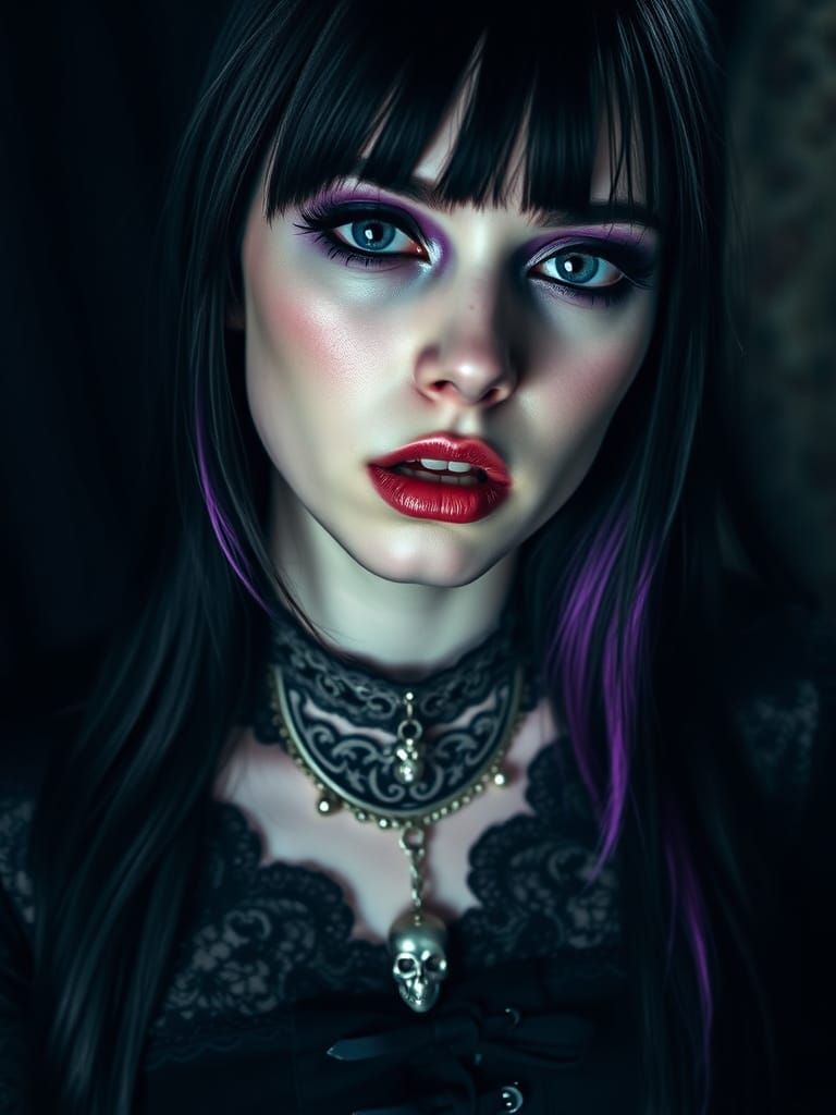 Gothic Beauty in Dark Elegance