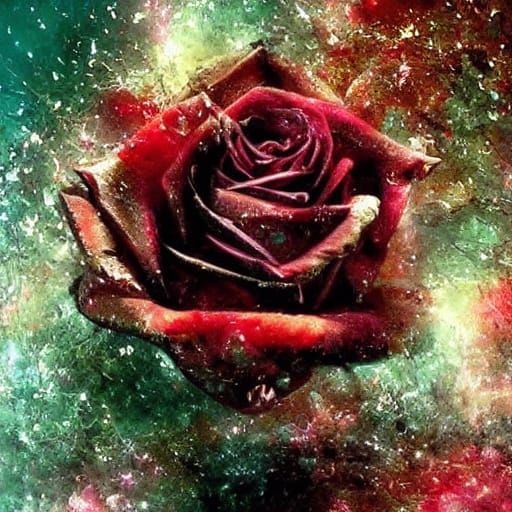 Ethereal Rose in Biomechanical Futurism