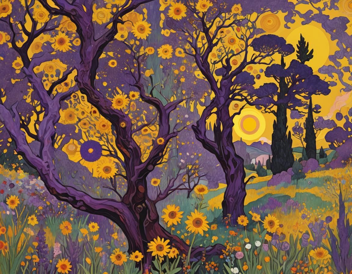 Dionysos in Yellow: A Post-Impressionistic Landscape