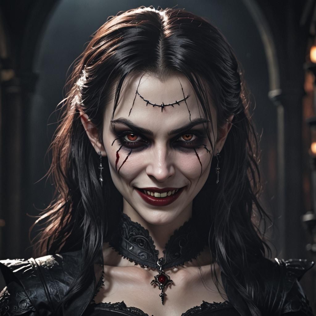 Cinematic Portrait of a Gothic Vampire