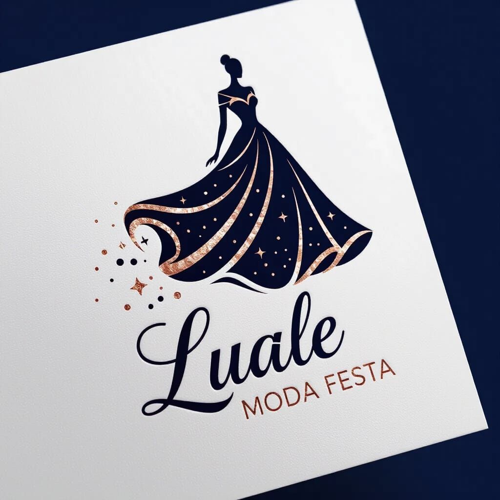 Luale Moda Festa: Elegant Rose Gold Party Dress Logo
