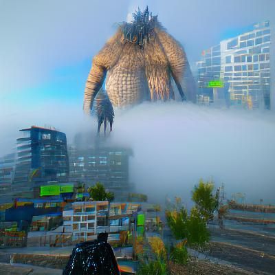 Monster in Fog: Cityscape Encounter