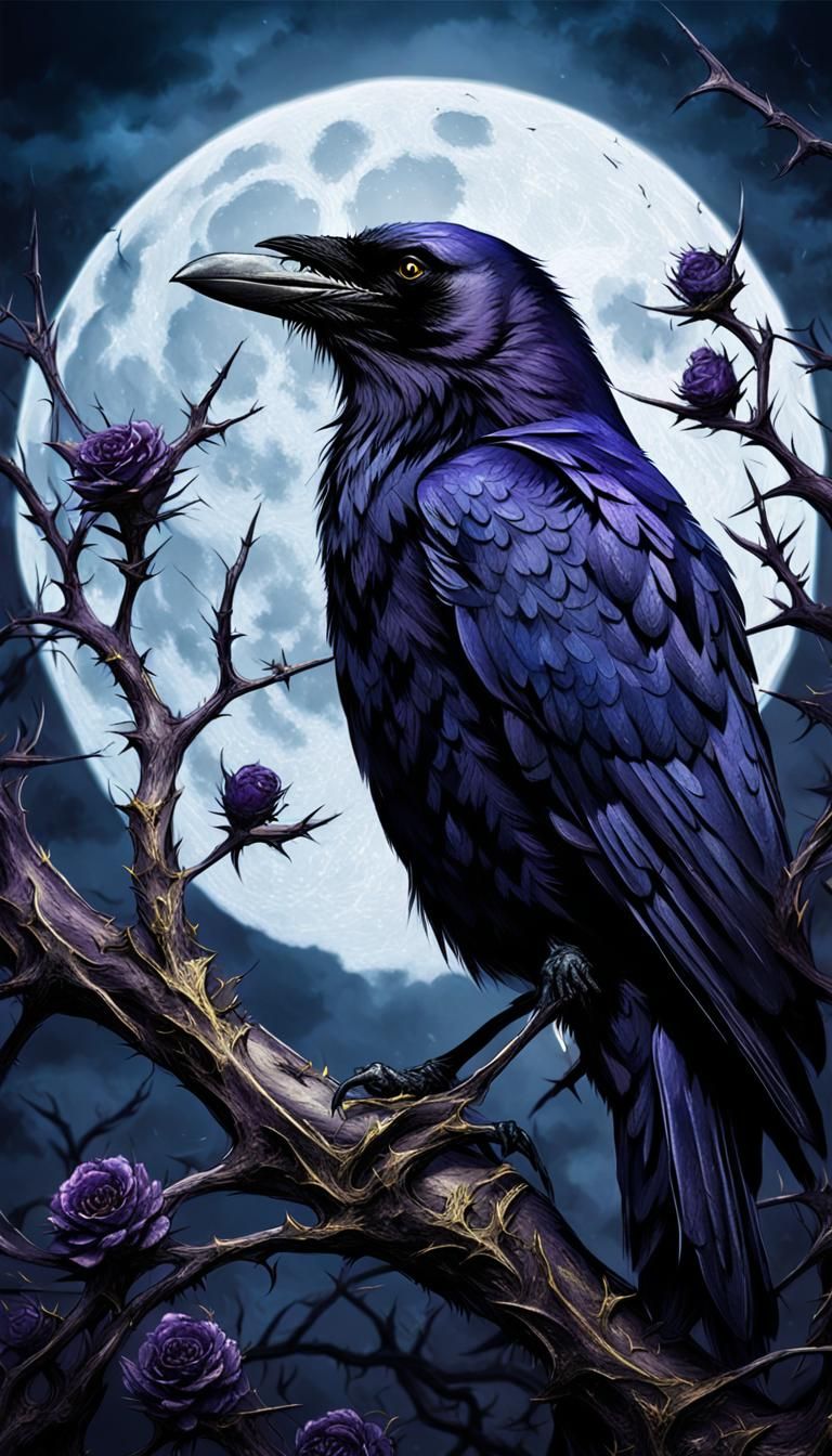 Evil Crow Portrait in Dark Fantasy Style
