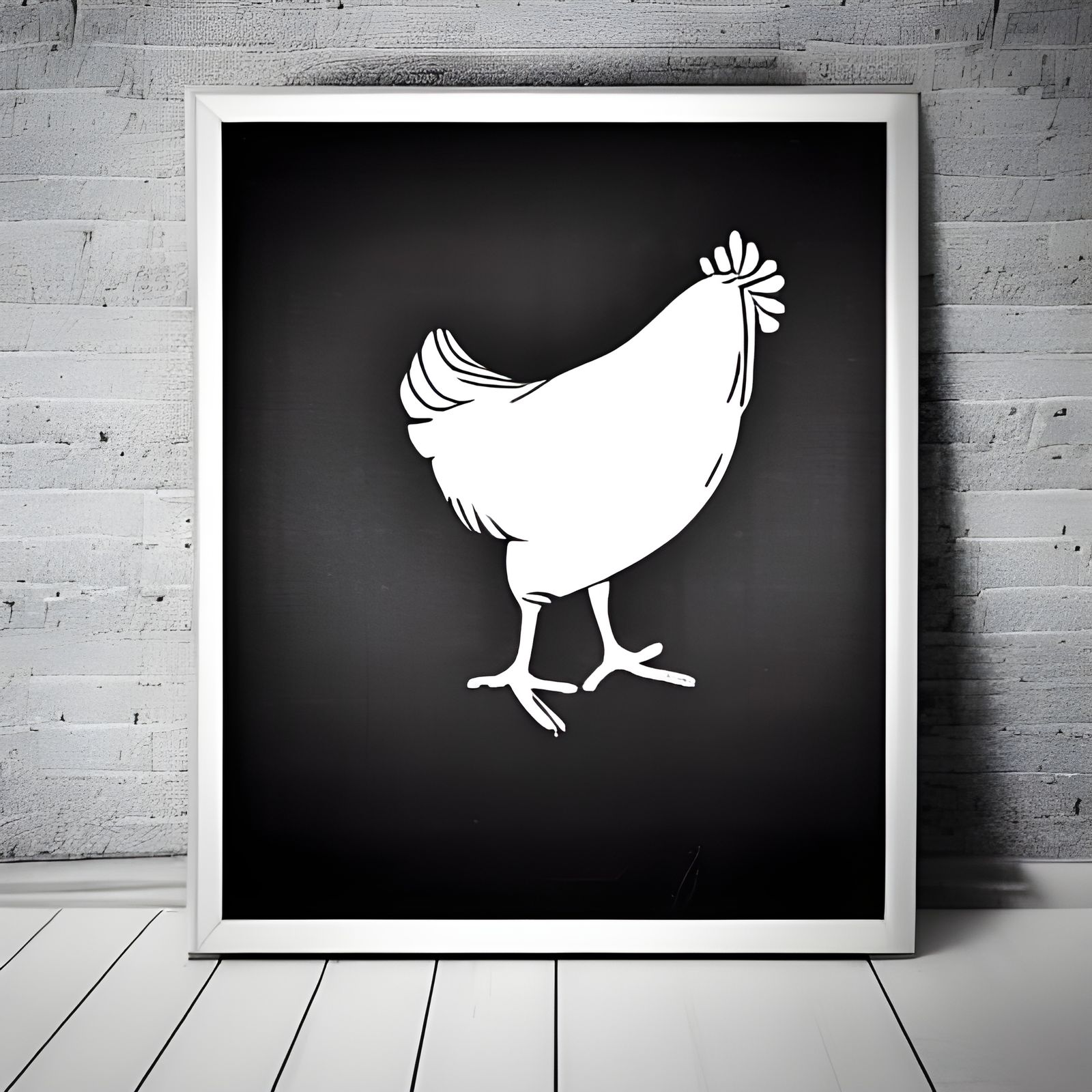 Humanoid Chicken: Vintage Photography in Synthwave Style