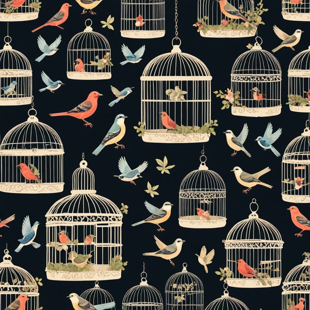 Ornate Birdcages in Golden Light