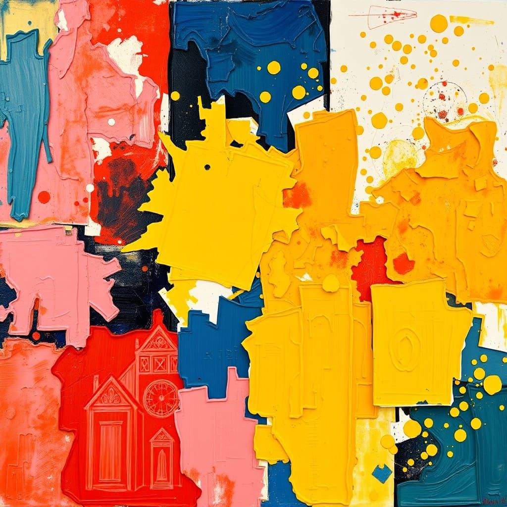 Abstract Art with Complementary Colors and Fine Details