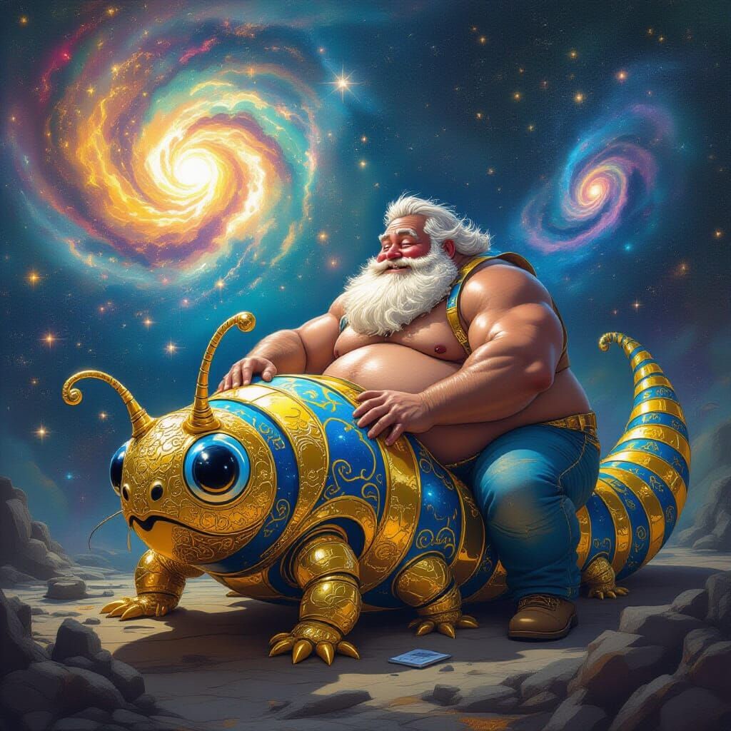 Muscular Man Crafts Cosmic Caterpillar Costume