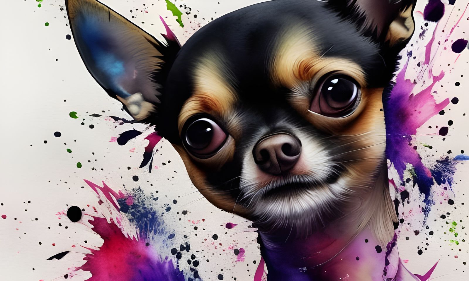 Lifelike Watercolor Chihuahua with Intricate Brushwork
