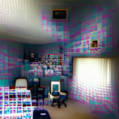 Pixelated Room in Retro Style