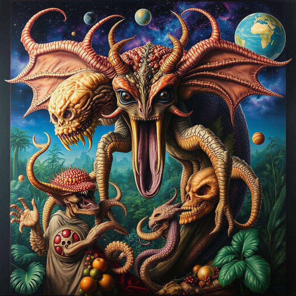 Ayahuasca Vision: A Surreal Psychedelic Painting