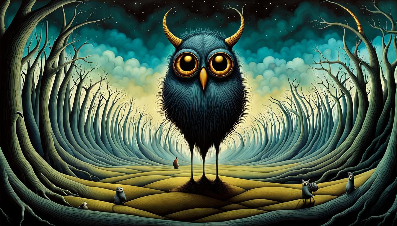 Surreal Creatures in a Desolate Landscape