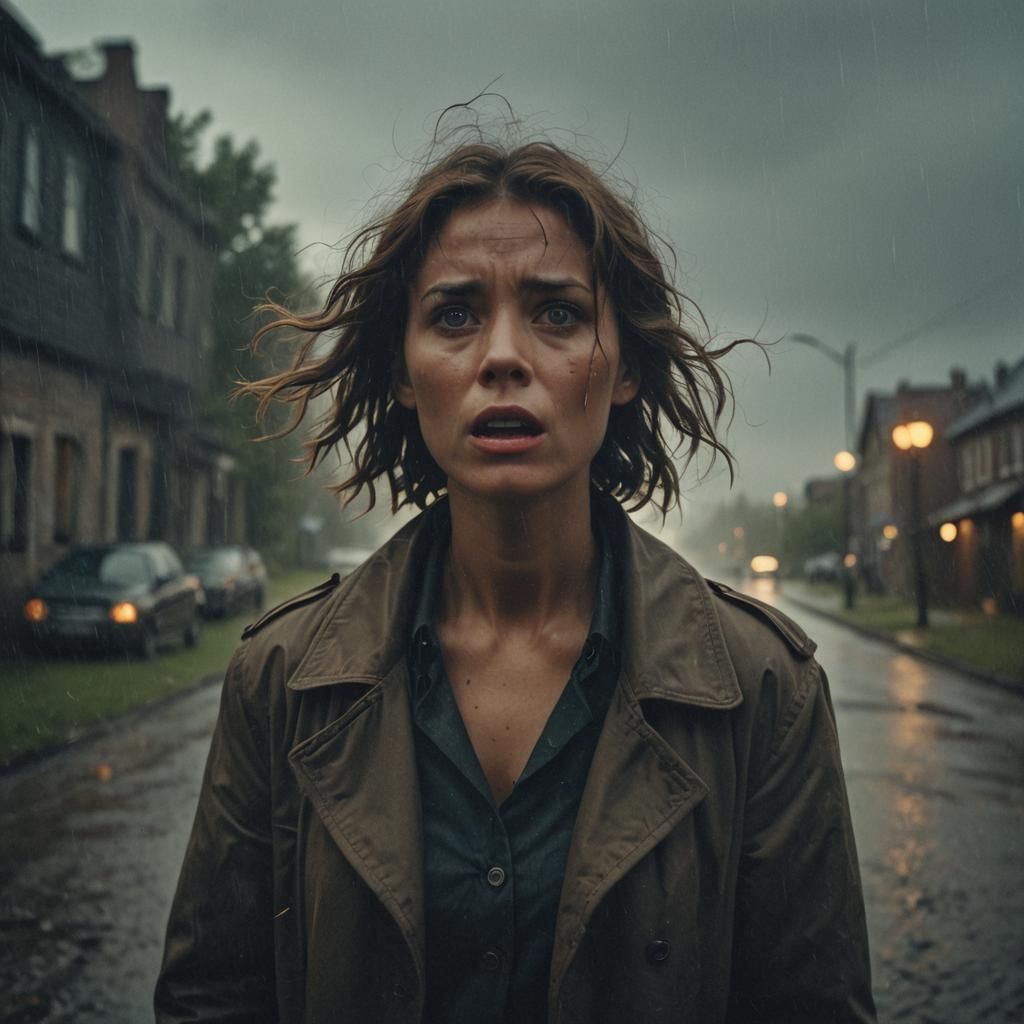 Surprised Person at Turning Point in Film Still