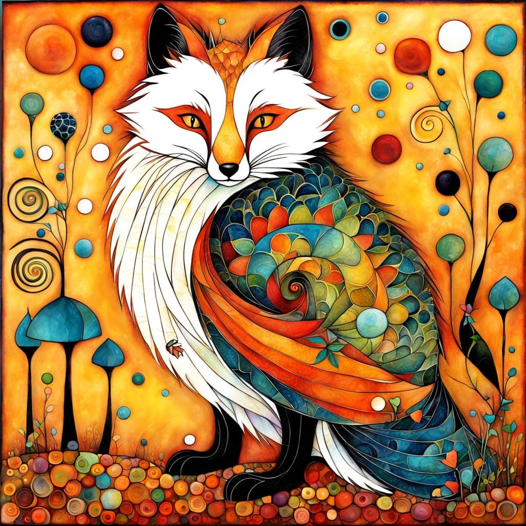 Airbrushed Brer Fox Encaustic Painting