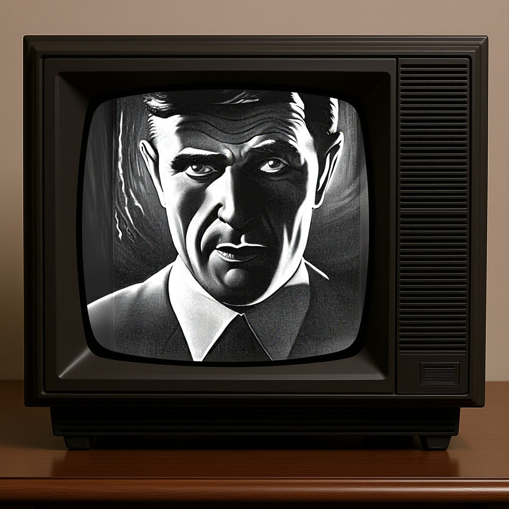 Rod Serling in Twilight Zone: Hyperrealistic Concept Art