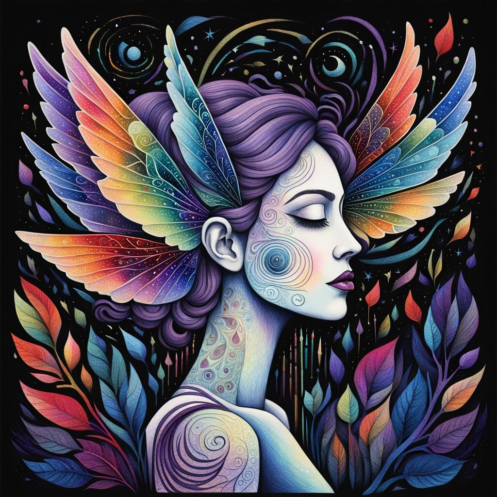 Cubist Writer Creates Dream Words in Surreal Landscape