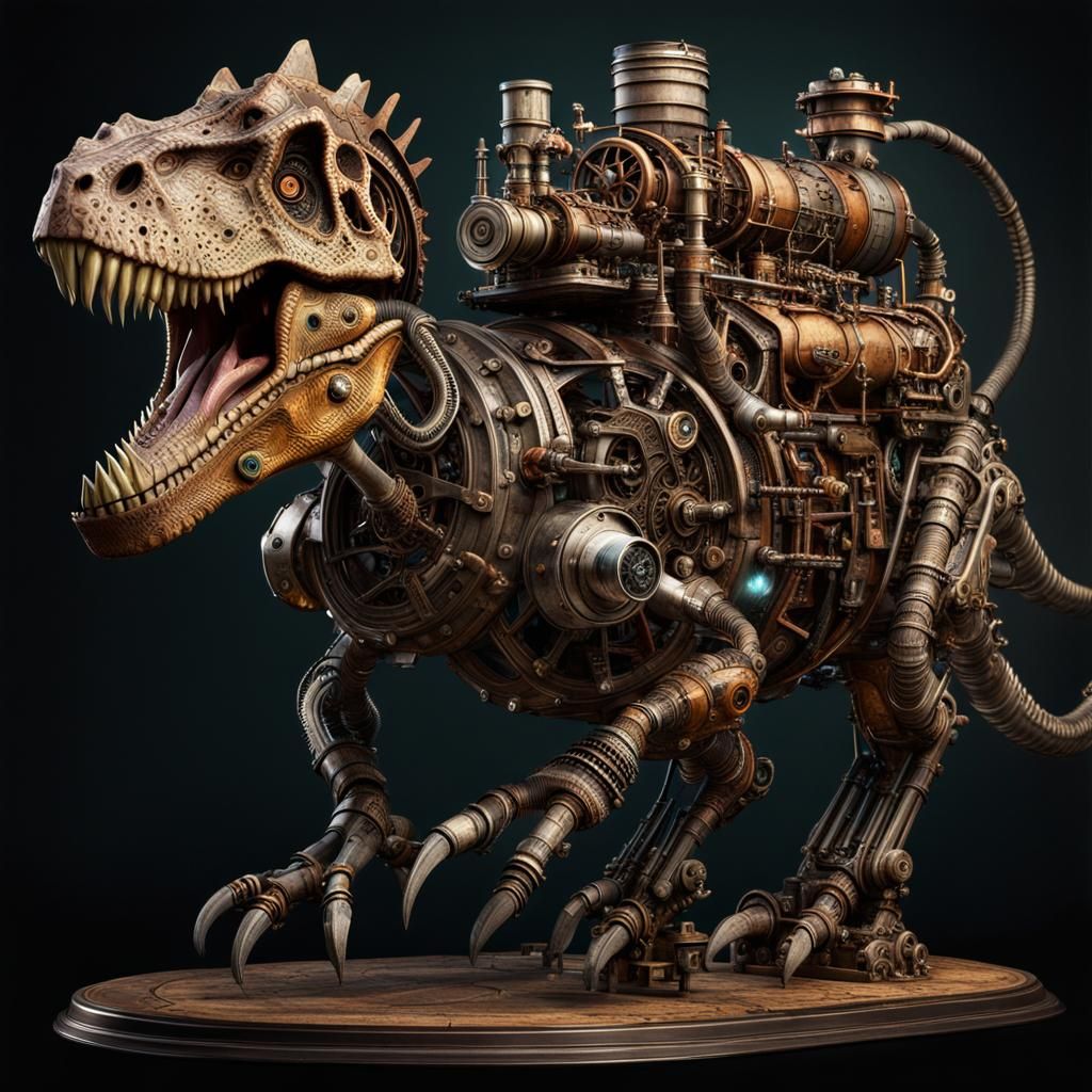 Steampunk Dinosaur Engine Masterpiece in 8K