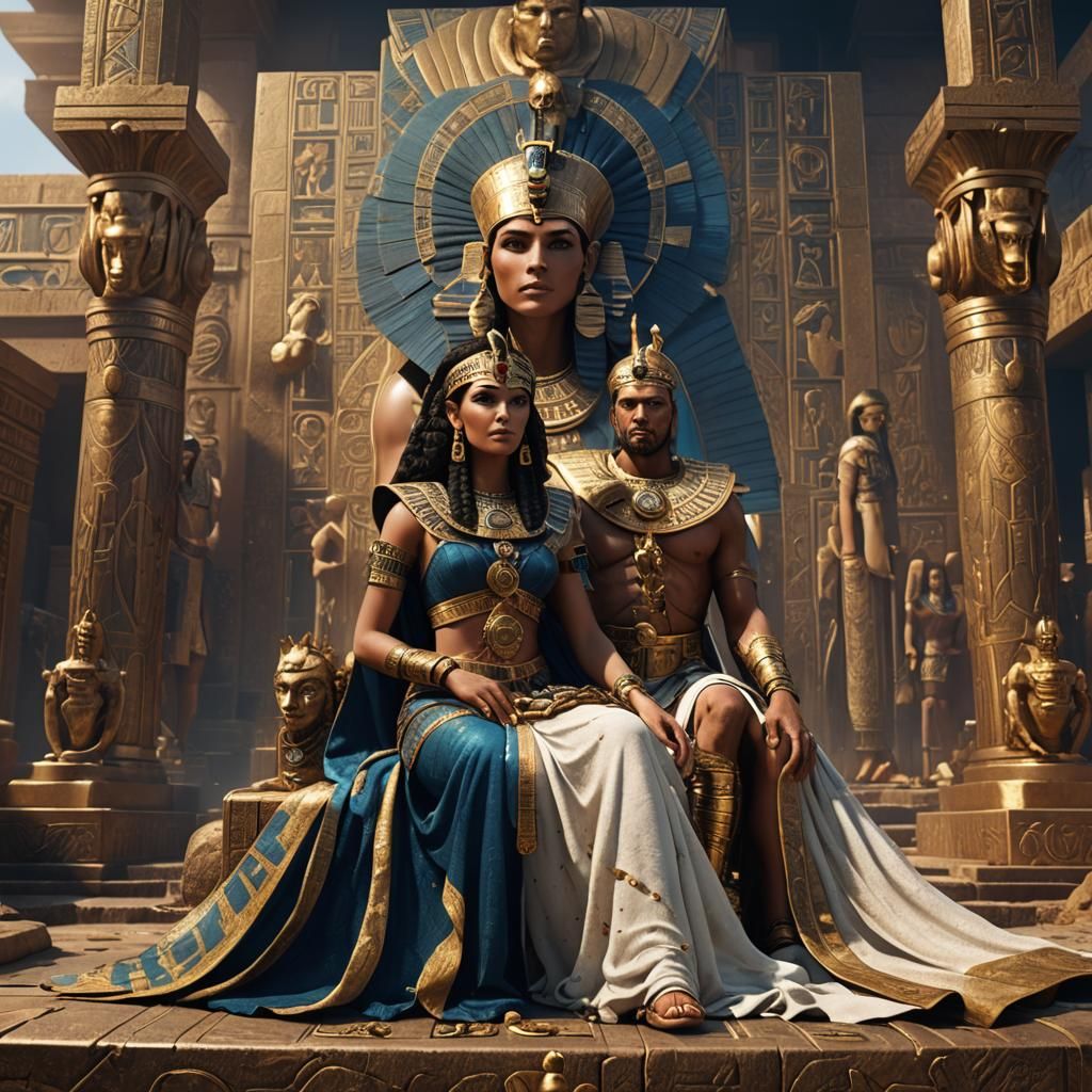 Cleopatra and Julius Caesar: Fantasy Concept Art
