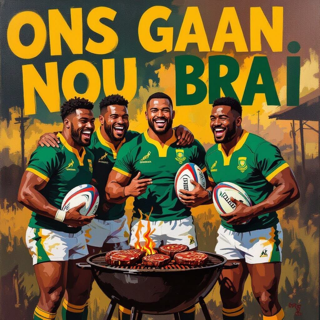Springboks Celebrate Braai Win in Vibrant South African Styl...