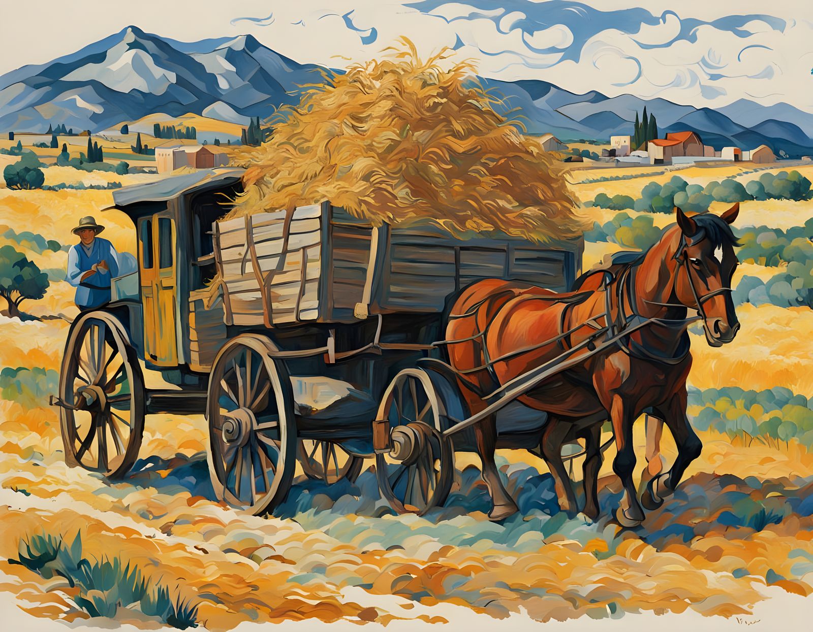 Cyprus Landscape in Vibrant Van Gogh Style