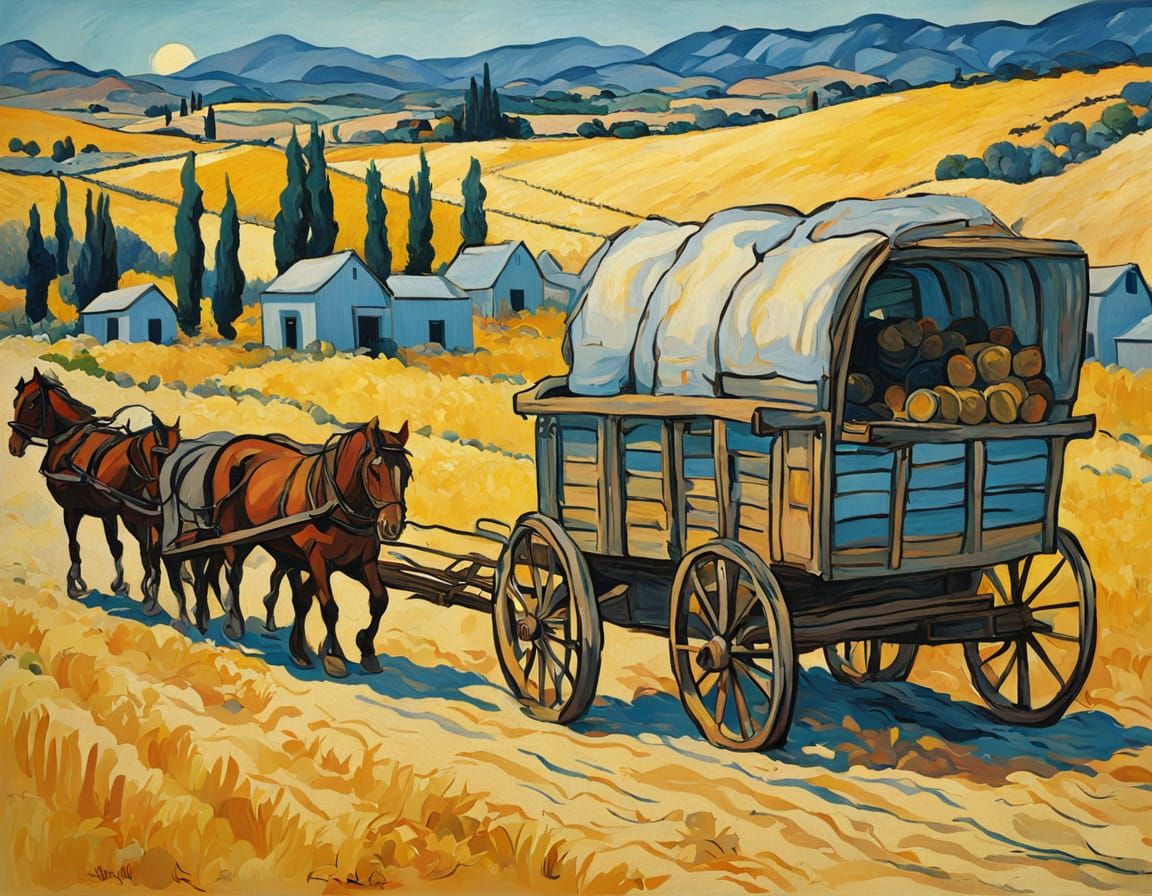 Sunny Cyprus Fields in Vibrant Van Gogh Style
