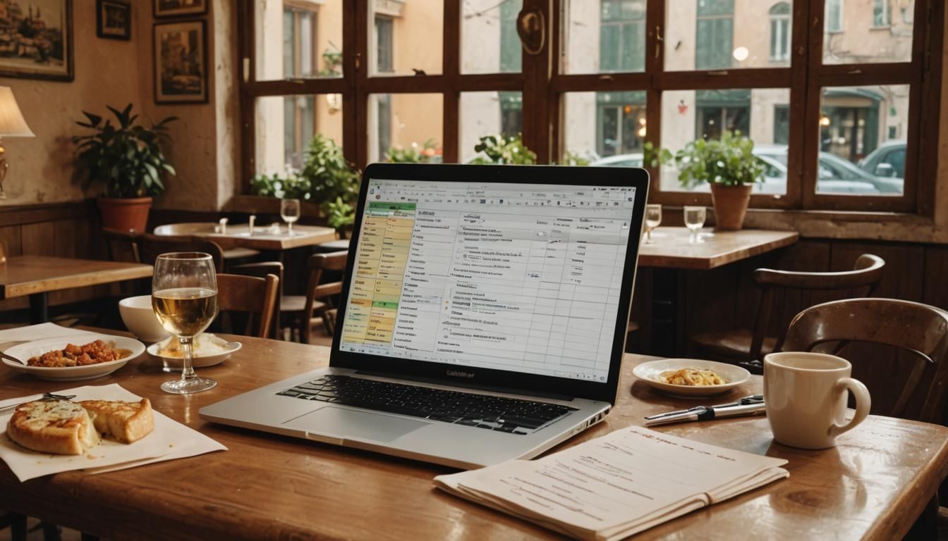 Italian Still Life with Laptop in 80s Film Aesthetic