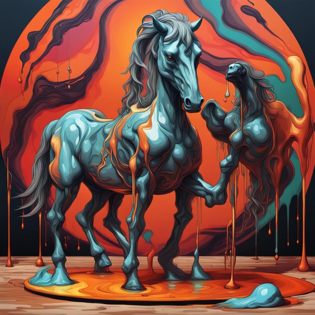 Trojan Horse: Contemporary Art Collage in Dystopian Style