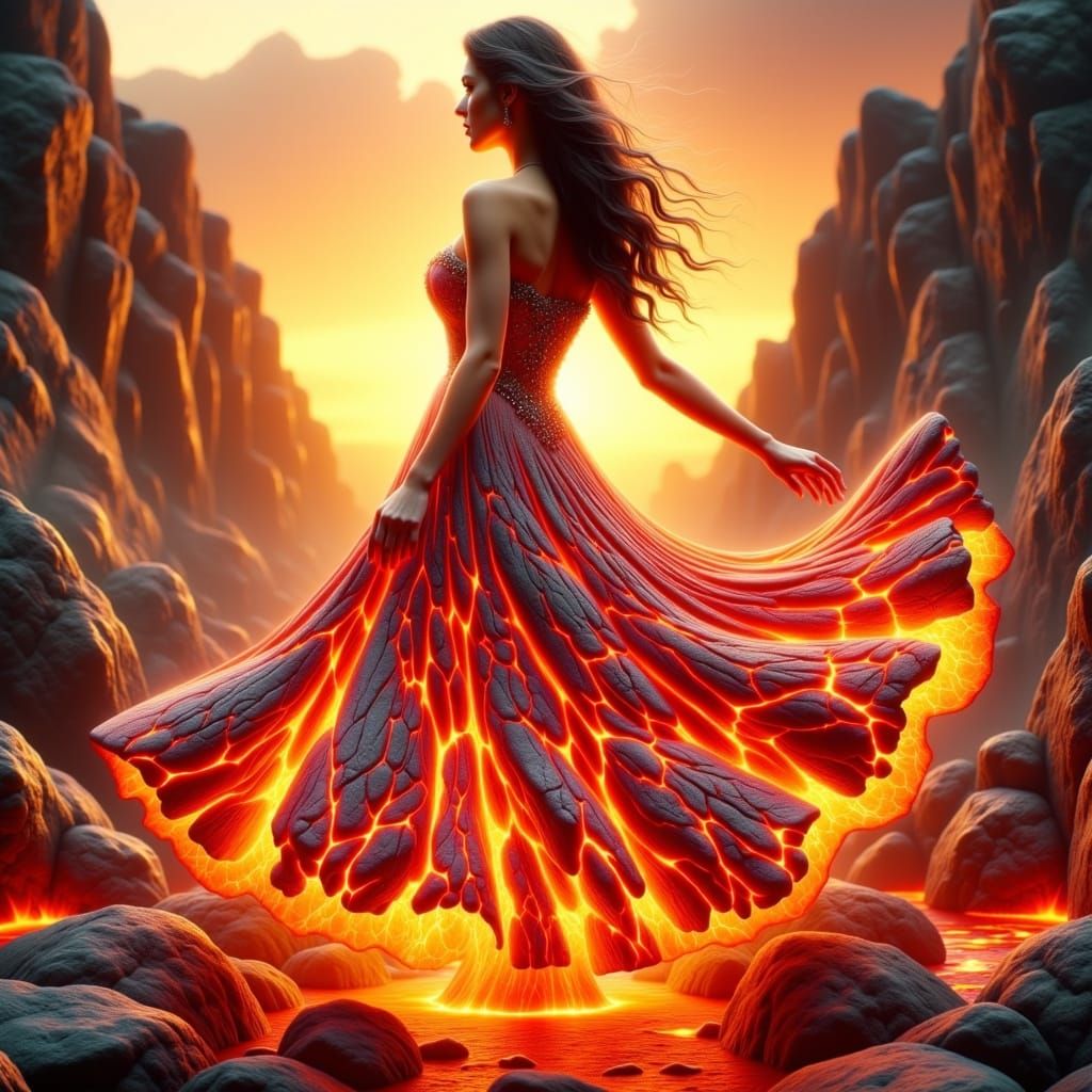 Ethereal Goddess of Magma Reigns Supreme in a Dance of Fire ...