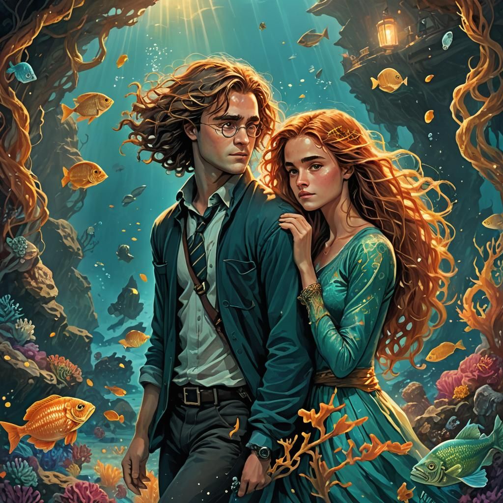 Scuba Diving Couple in Underwater Realm