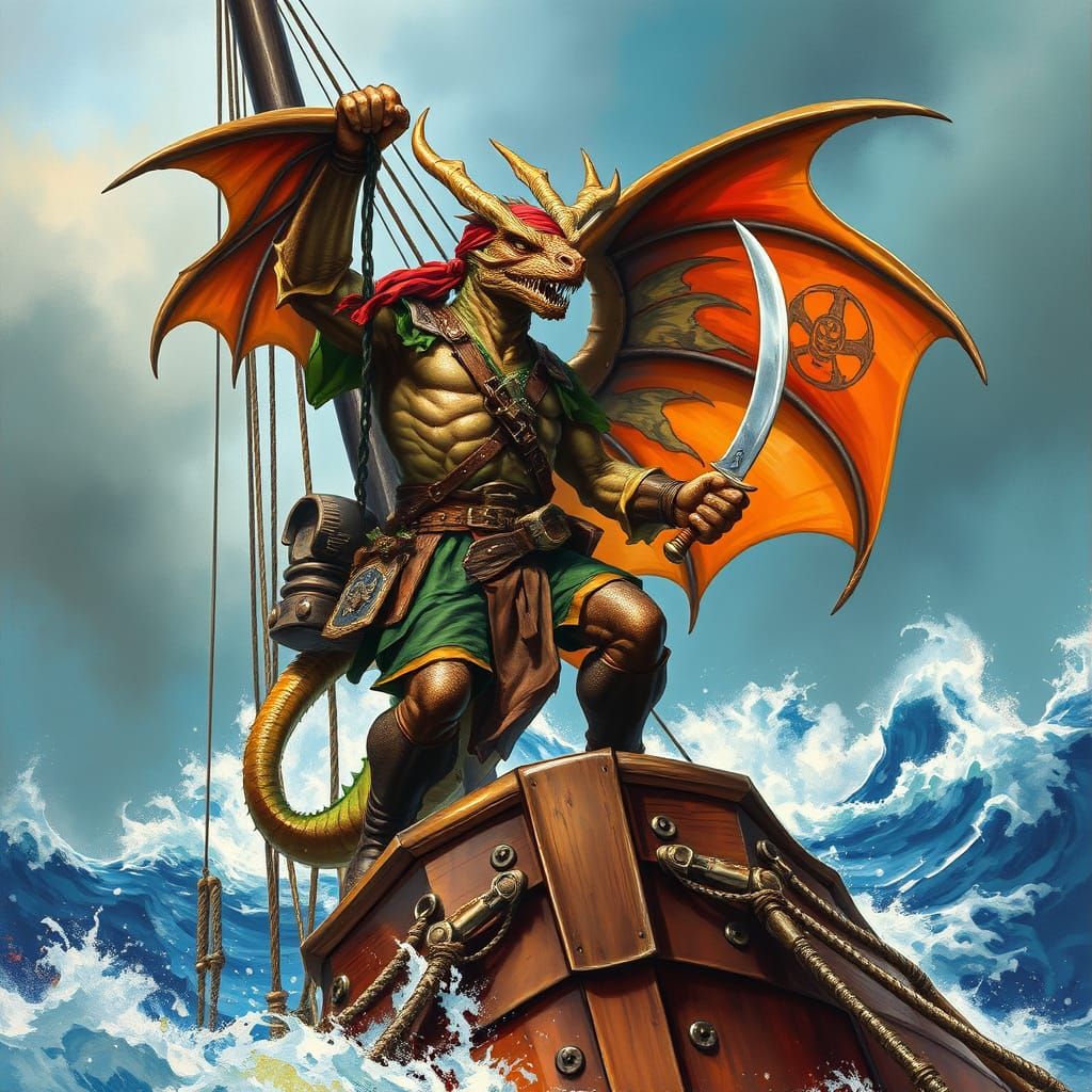 Swashbuckling Dragonborn Pirate Hero