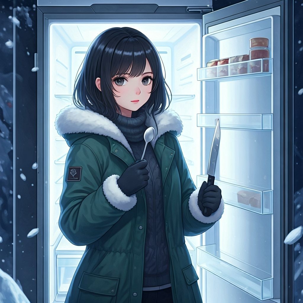 Anime Woman's Icy Refrigerator Battle