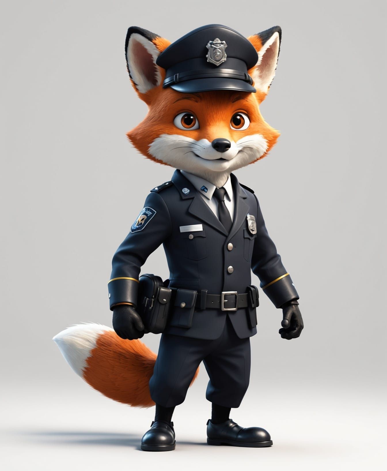 Fox Police Officer in Pixar 3D Style