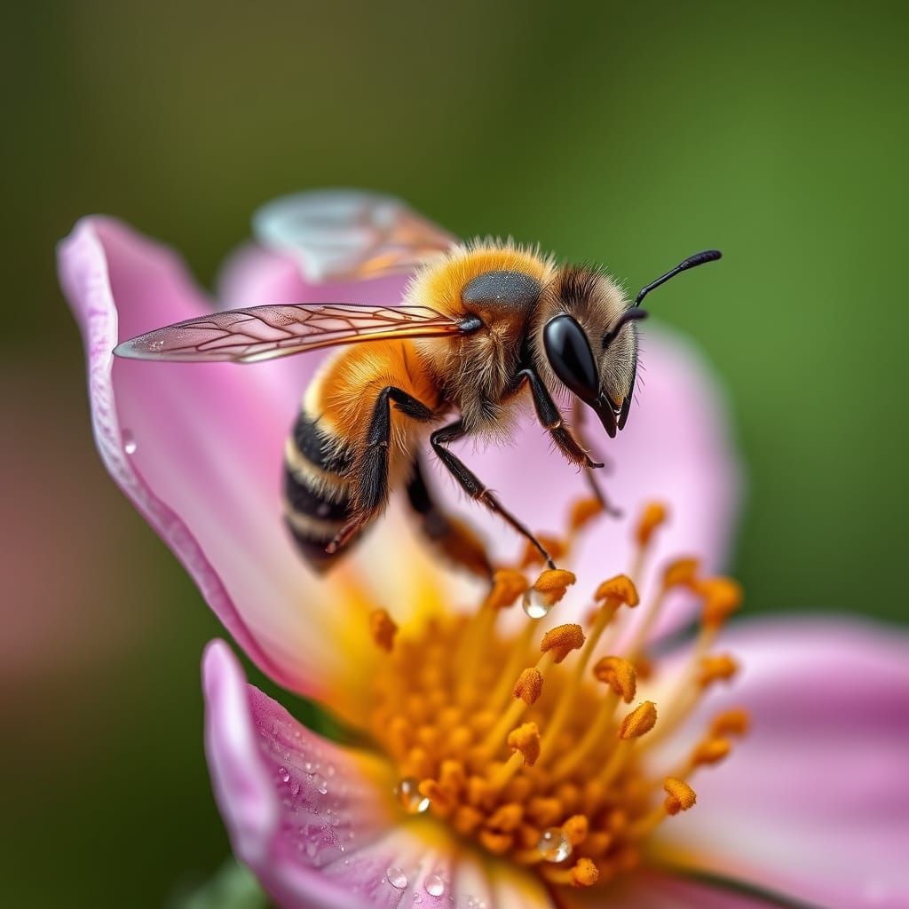 Magnificent Bee in Hyperrealistic Macro Photography