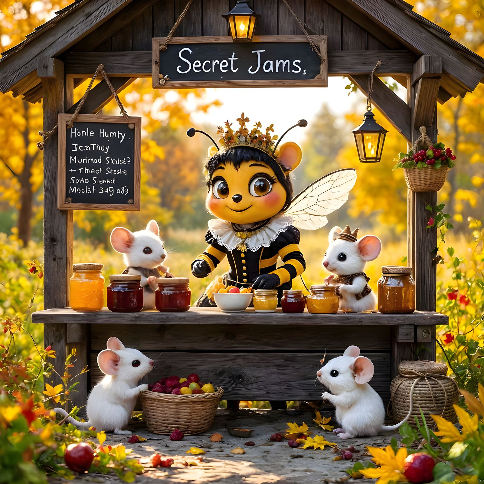 Rustic Farm Stand Run by Bee Queen