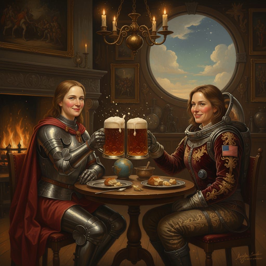 Joan of Arc & Sally Ride Share Beers in Dutch Golden Age Sty...