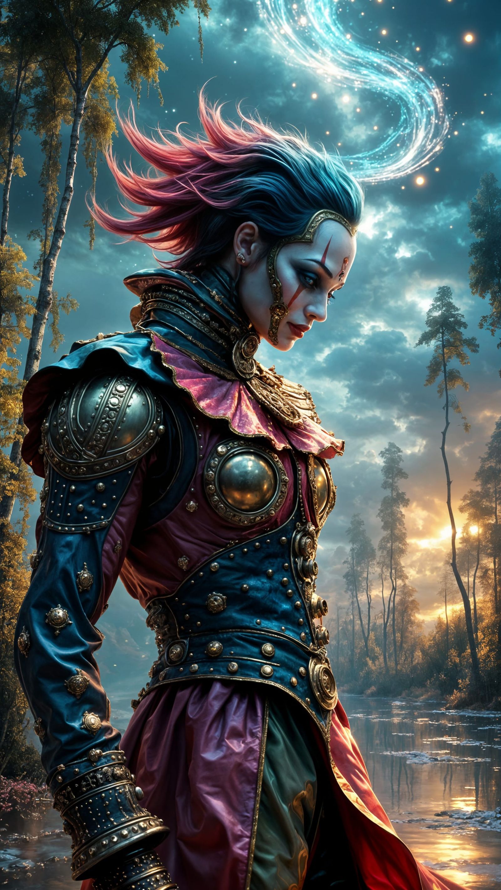 Steampunk Harlequin on Desolate Carnival Ground